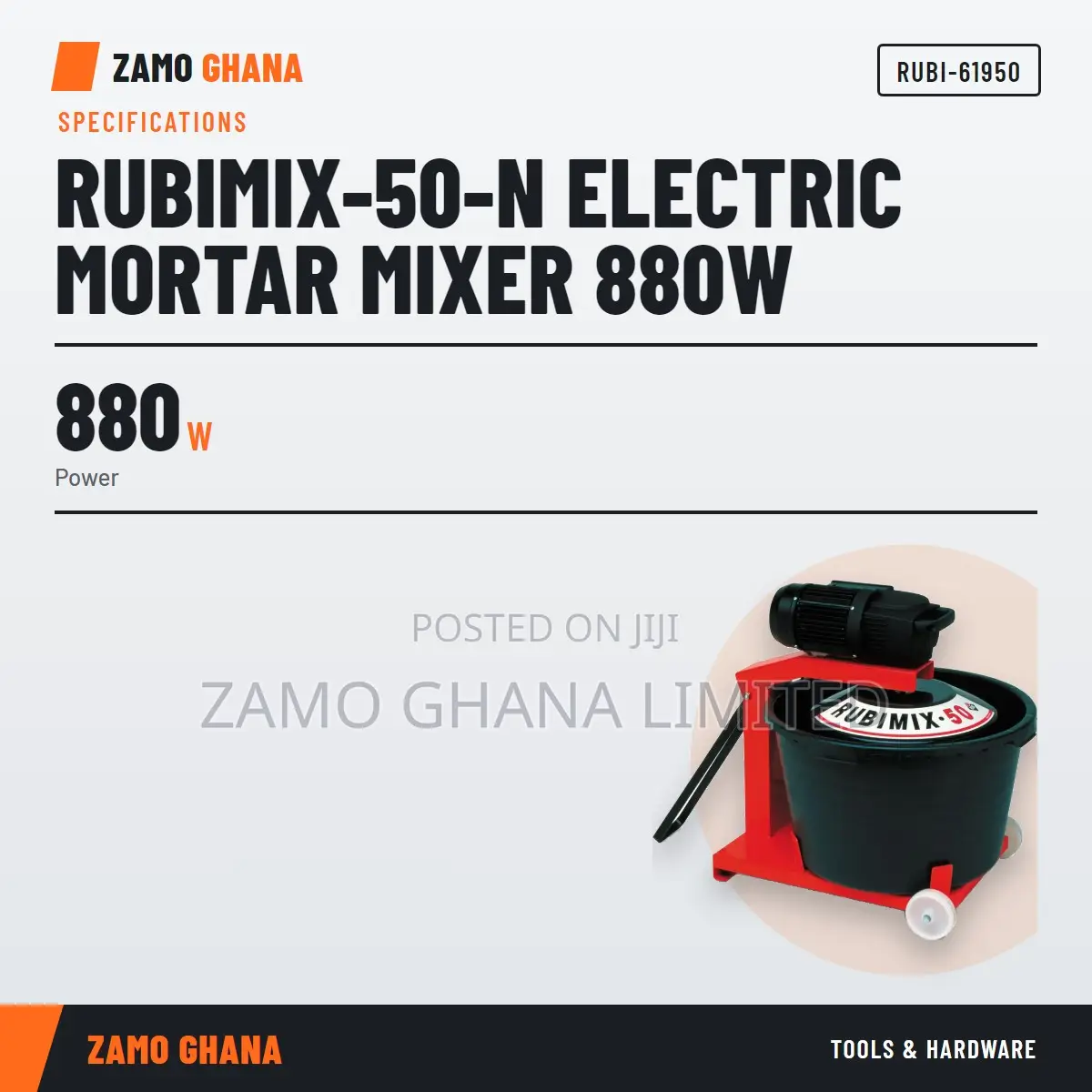 Rubimix-50-N Electric Mortar Mixer 880W - RUBI-61950