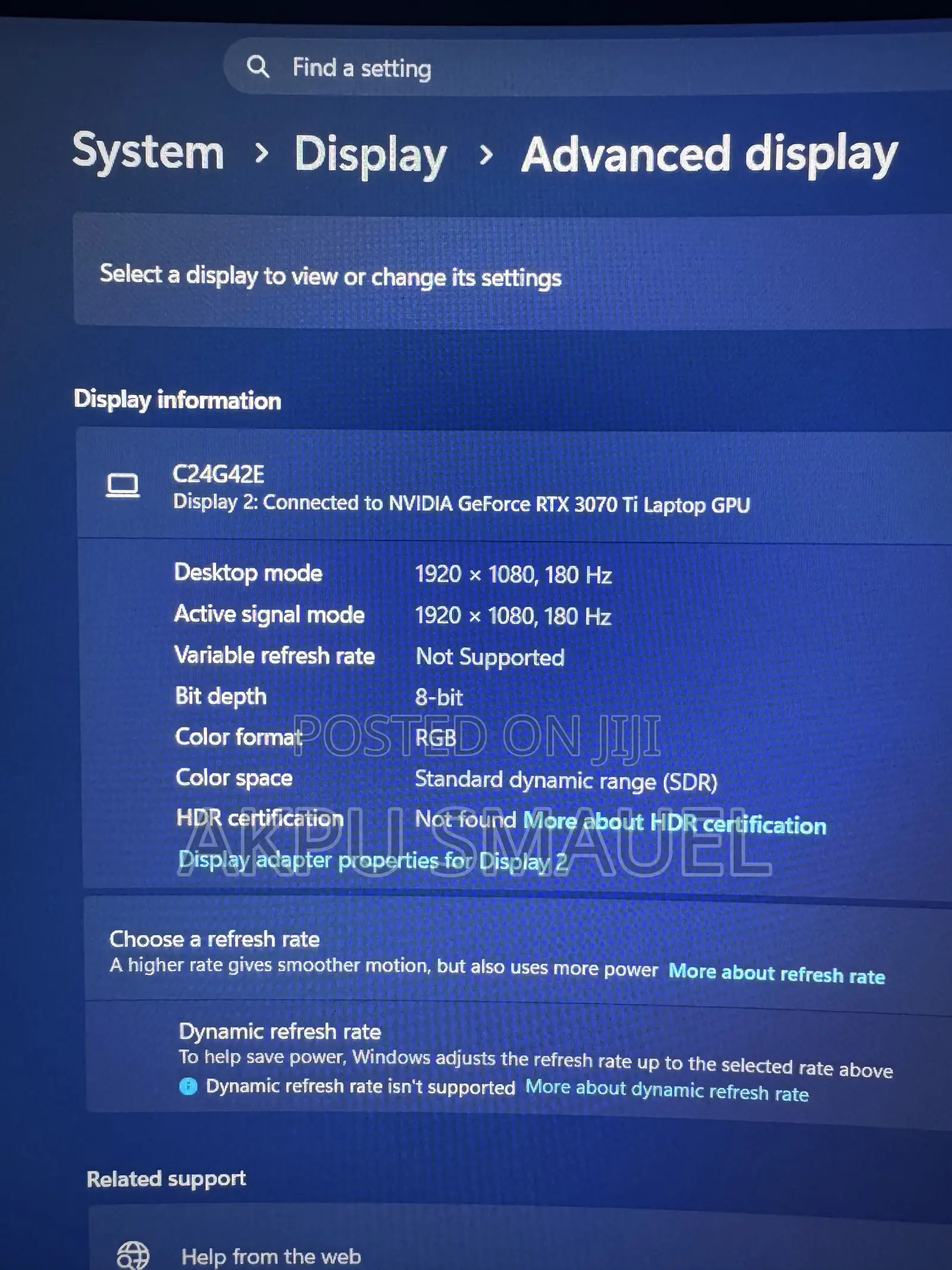 180Hz AOC C24G42E 24” Gaming Monitor – 1080p Curved VA, 0.5ms