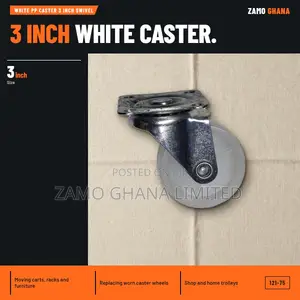 White Pp Caster 3 Inch Swivel - 121-75