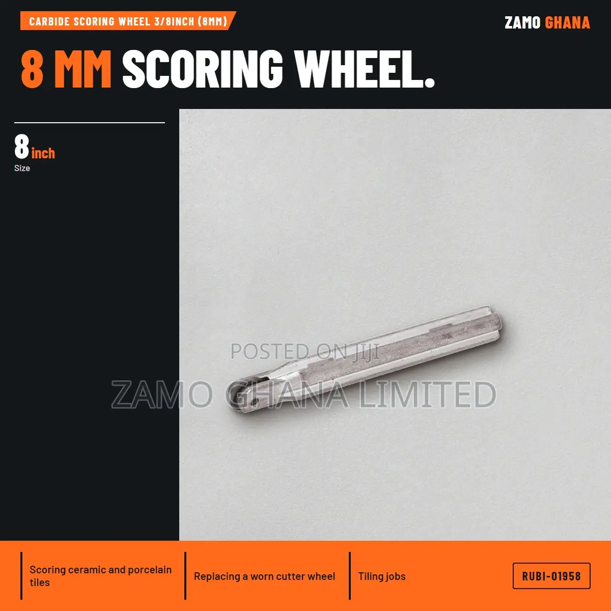 Carbide Scoring Wheel 3/8Inch (8Mm) - RUBI-01958