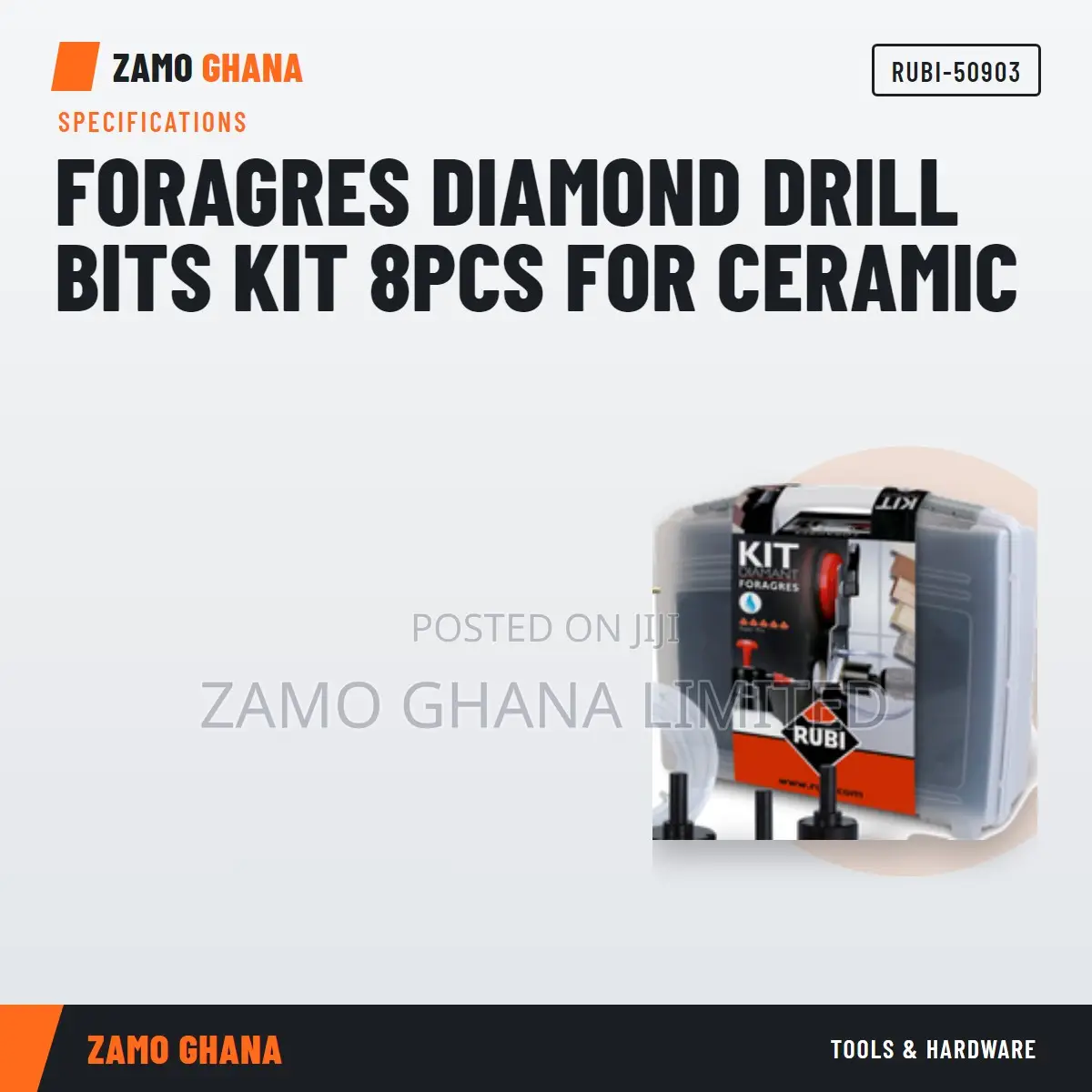 Foragres Diamond Drill Bits Kit 8Pcs for Ceramic - RUBI-50903
