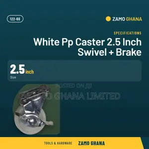 White Pp Caster 2.5 Inch Swivel + Brake - 122-60