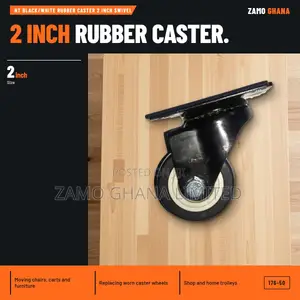 Nt Black/White Rubber Caster 2 Inch Swivel - 176-50