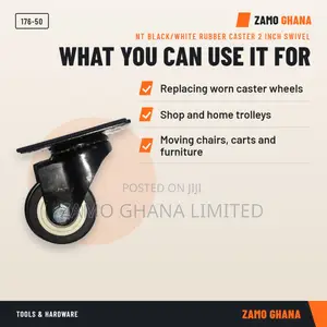Nt Black/White Rubber Caster 2 Inch Swivel - 176-50