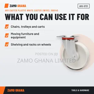 Avo Caster Plastic White Caster Swivel 100X40 - AVO-5731