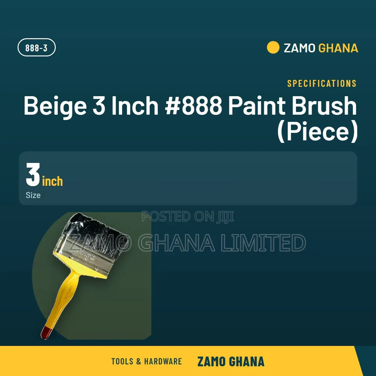 Beige 3 Inch #888 Paint Brush (Piece) - 888-3