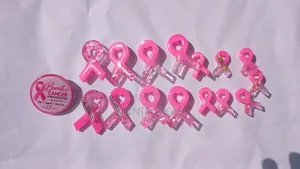 Resin Breast Cancer Awareness Brooches - Different Shapes and Sizes