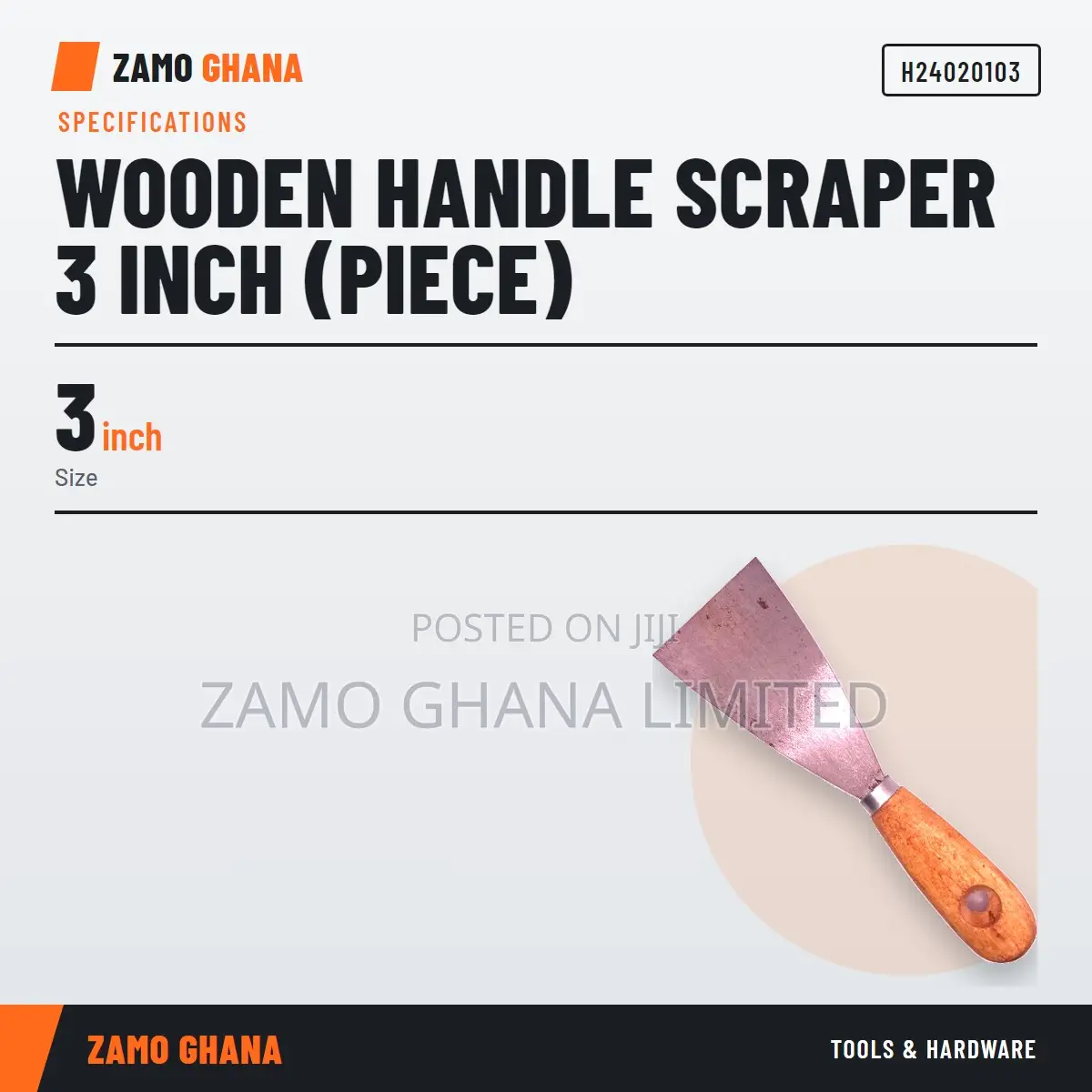 Wooden Handle Scraper 3 Inch (Piece) - H