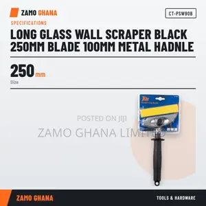 Long Glass Wall Scraper Black 250Mm Blade 100Mm Metal Hadn - CT-PSW90B