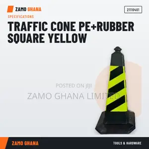Traffic Cone Pe+Rubber Square Yellow -