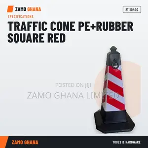 Traffic Cone Pe+Rubber Square Red -