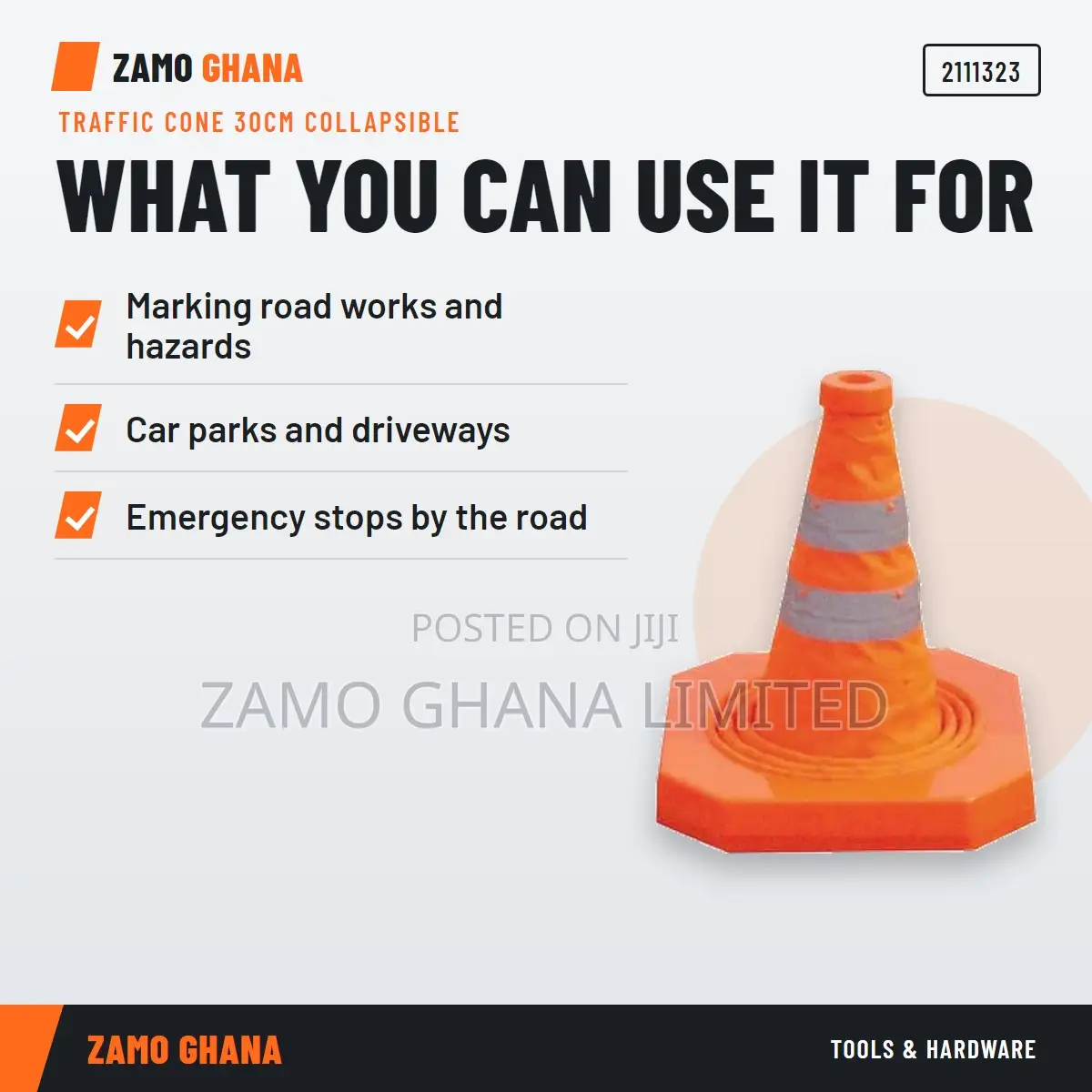 Traffic Cone 30Cm Collapsible