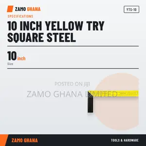 10 Inch Yellow Try Square Steel - YTS-10