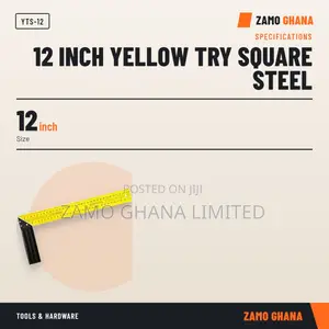 12 Inch Yellow Try Square Steel - YTS-12