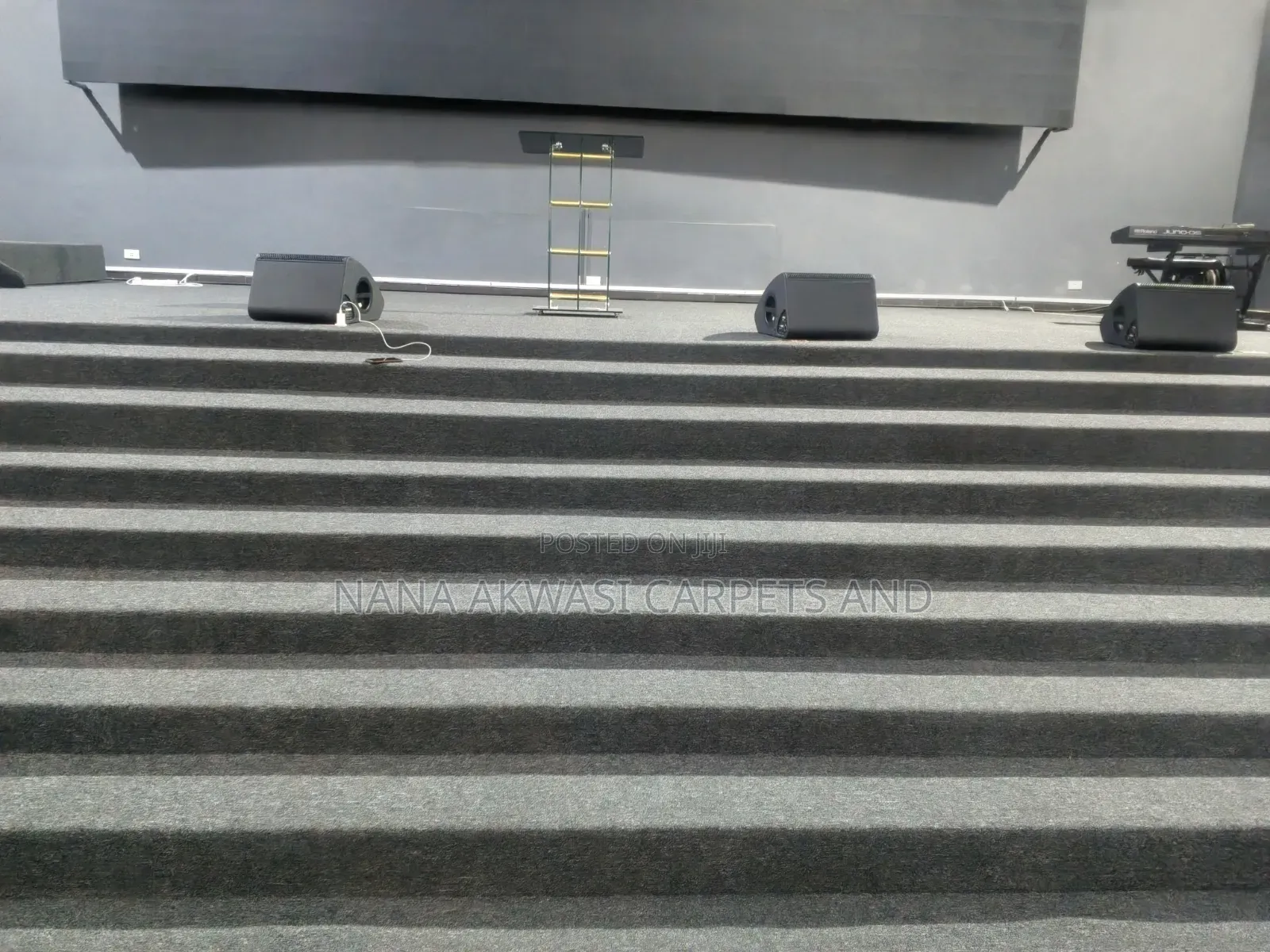 Black Ash Industrial Plain Carpet for Churches