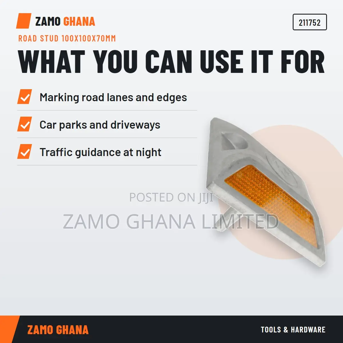 Road Stud 100X100X70Mm - 211752