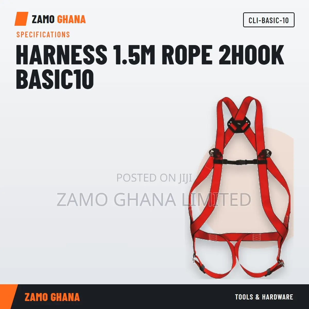 Harness 1.5M Rope 2Hook Basic10 - CLI-BASIC-10
