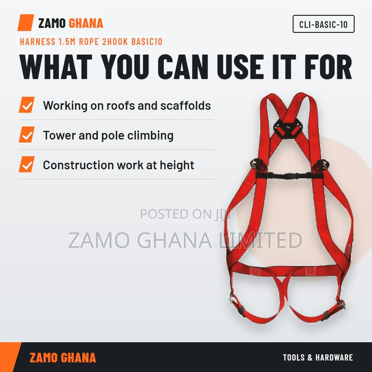 Harness 1.5M Rope 2Hook Basic10 - CLI-BASIC-10