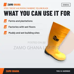 Steel Toecap 44# Midsole Rainboot Yellow/Black -