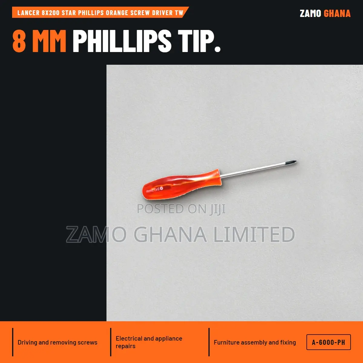 Lancer 8X200 Star Phillips Orange Screw Driver Tw - A-6000-Ph