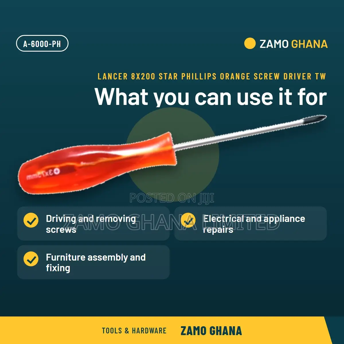 Lancer 8X200 Star Phillips Orange Screw Driver Tw - A-6000-Ph