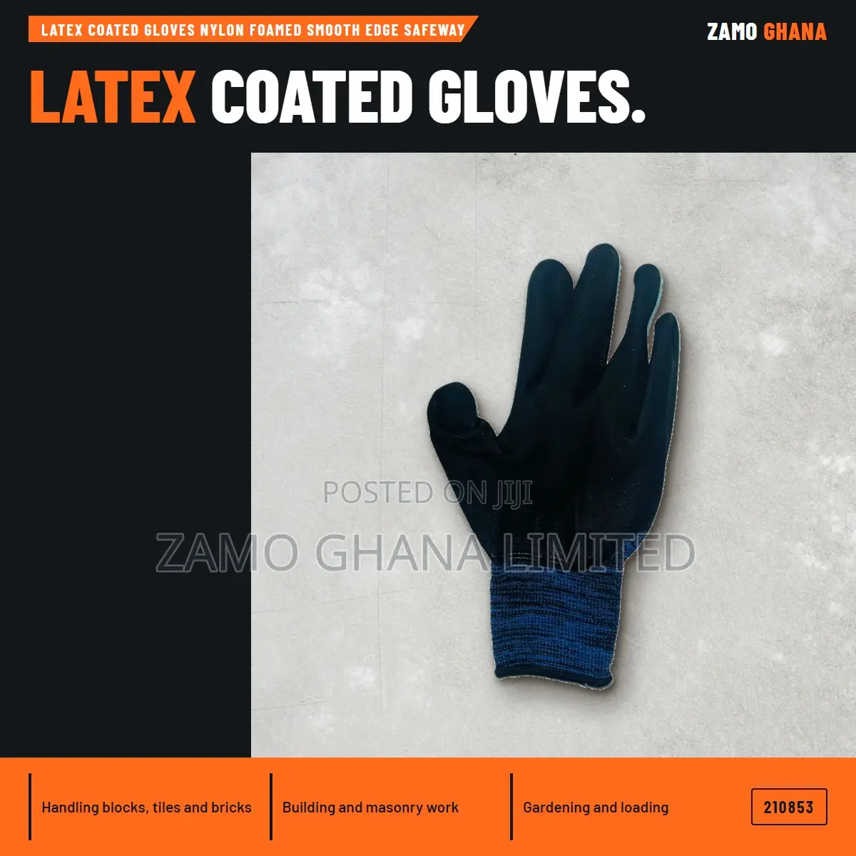 Latex Coated Gloves Nylon Foamed Smooth Edge Safeway - 210853