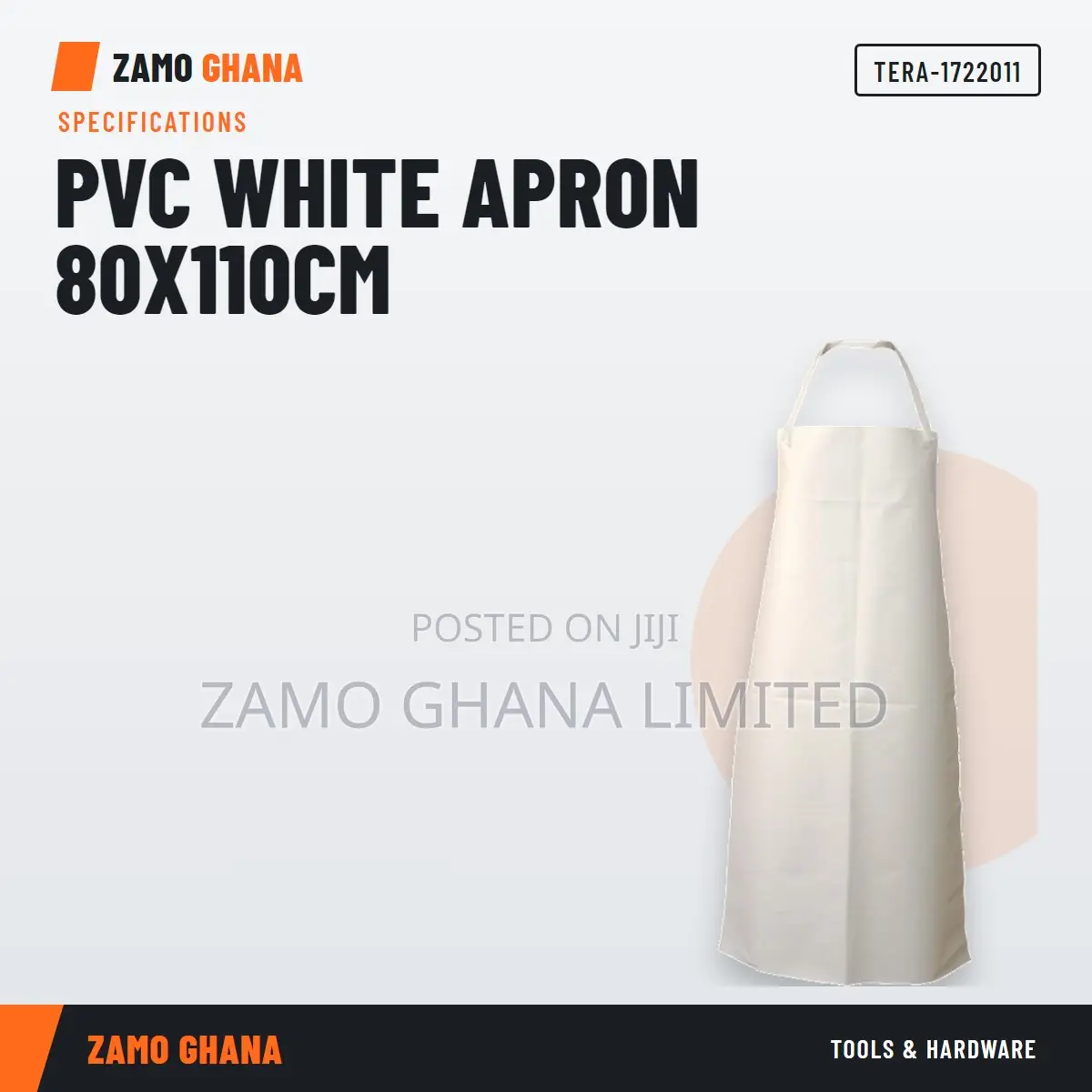 PVC White Apron 80X110Cm - TERA-
