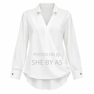 Elegant Women's Wrap Blouse – White | Office Wear