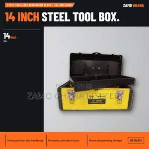 Steel Tools Box 36X18X18Cm Black / Yellow 14Inch - H
