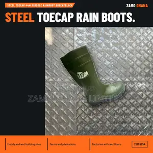 Steel Toecap 44# Midsole Rainboot Green/Black -