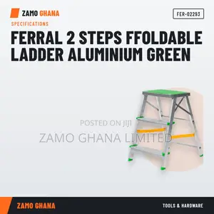 Ferral 2 Steps Ffoldable Ladder Aluminium Green - FER-02293