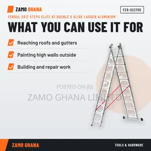 Ferral 2X17 Steps Elite 67 Double 5 Slide Ladder Aluminiu - FER-022705
