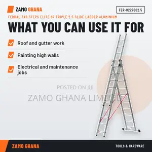 Ferral 3X9 Steps Elite 67 Triple 2.5 Slide Ladder Alum - FER-.5
