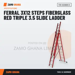 Ferral 3X12 Steps Fiberglass Red Triple 3.5 Slide Ladd - FER-.5