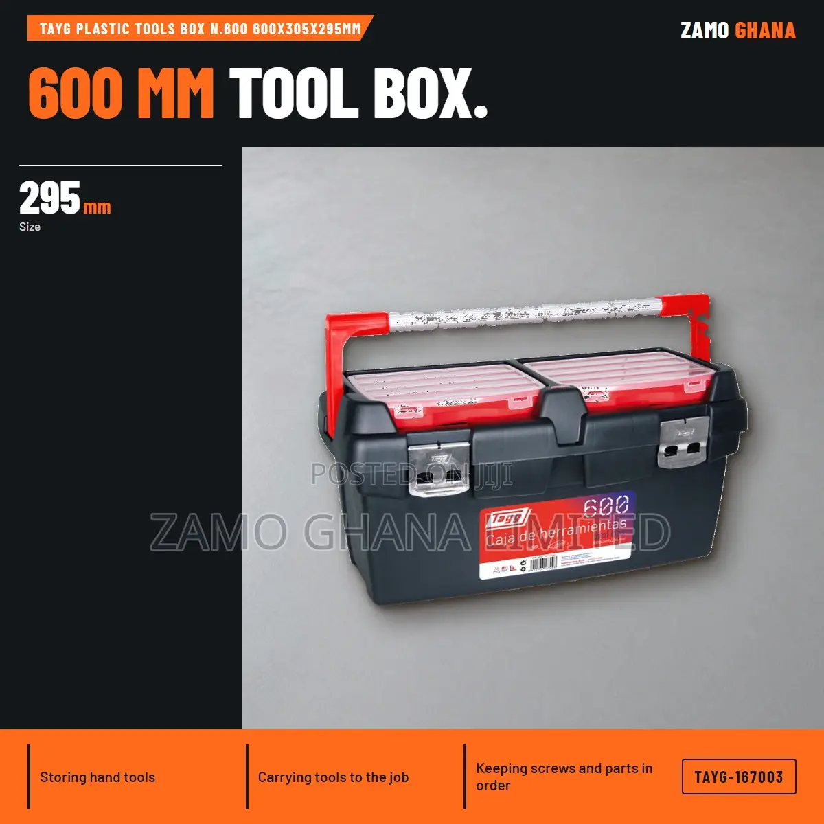 Tayg Plastic Tools Box N.600 600X305X295Mm - TAYG-167003