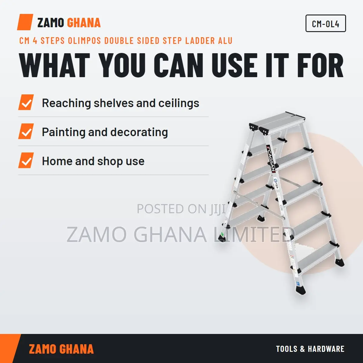 Cm 4 Steps Olimpos Double Sided Step Ladder Alu - CM-OL4