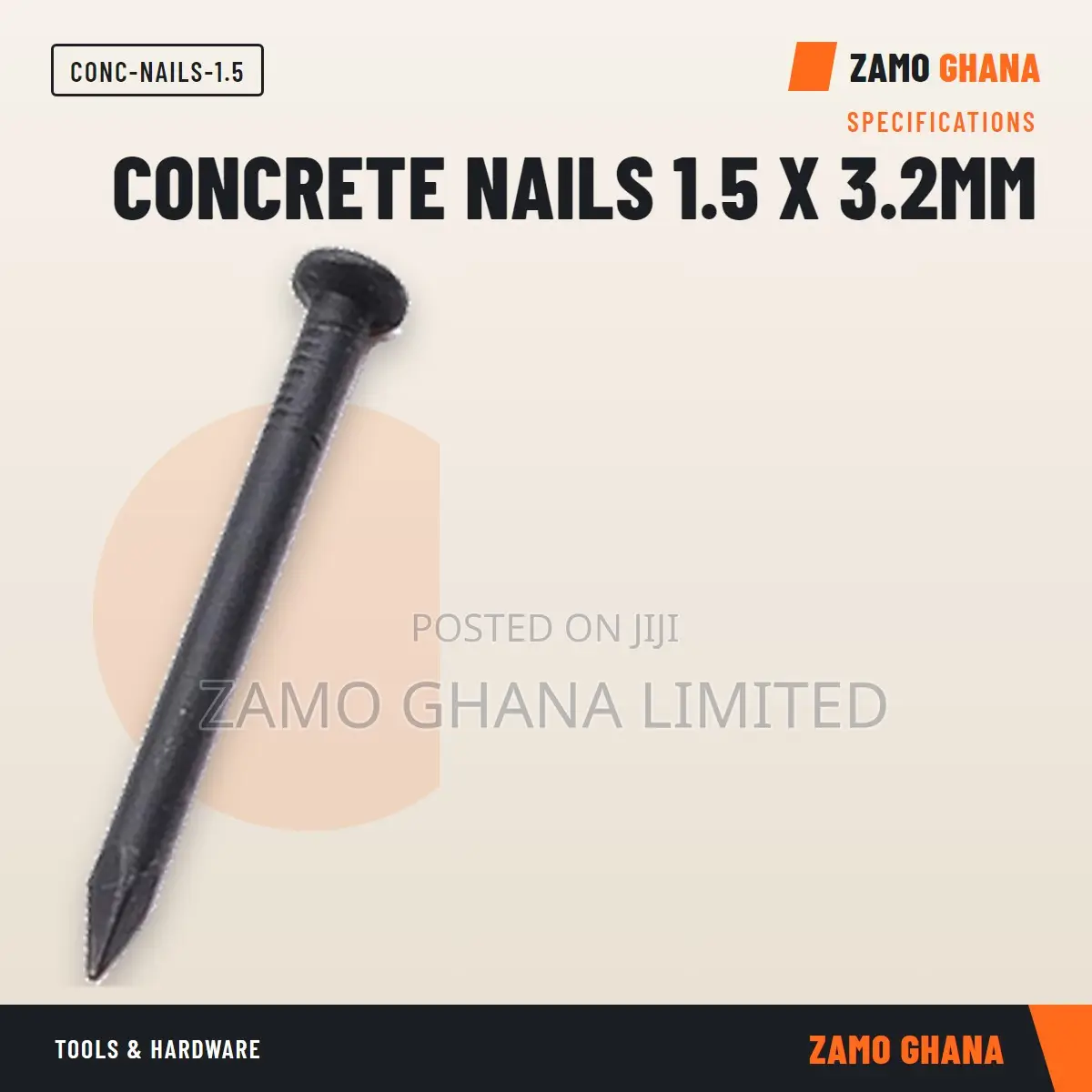 Concrete Nails 1.5 X 3.2Mm - CONC-NAILS-1.5