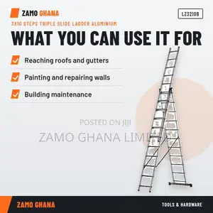 3X10 Steps Triple Slide Ladder Aluminium - LZ3210B
