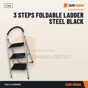 3 Steps Foldable Ladder Steel Black - LY603