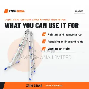 5+5(X2) Steps Telescopic Ladder Aluminium Multi-Purpose - LMG3420