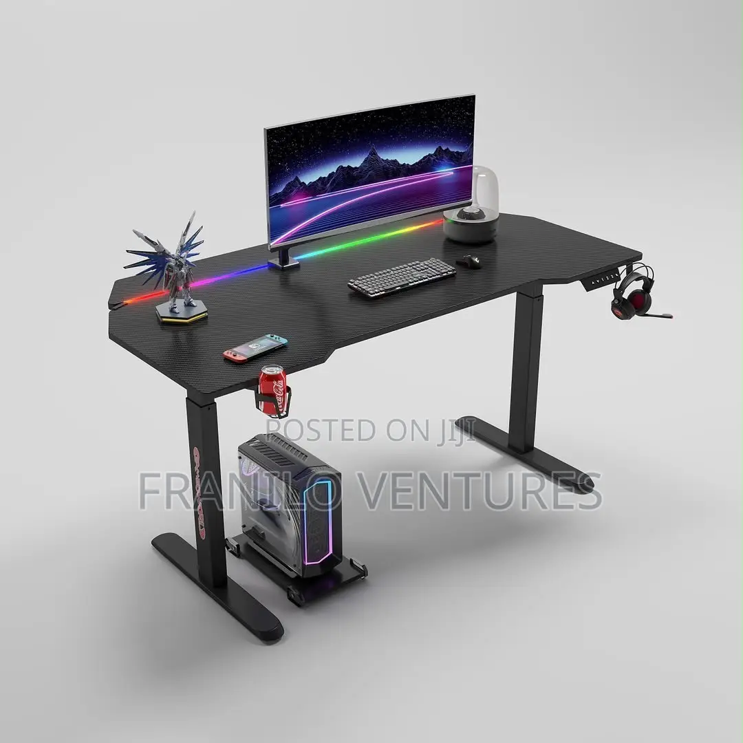 Electric Height Adjustable Desk With RGB (1.4m)- Premium