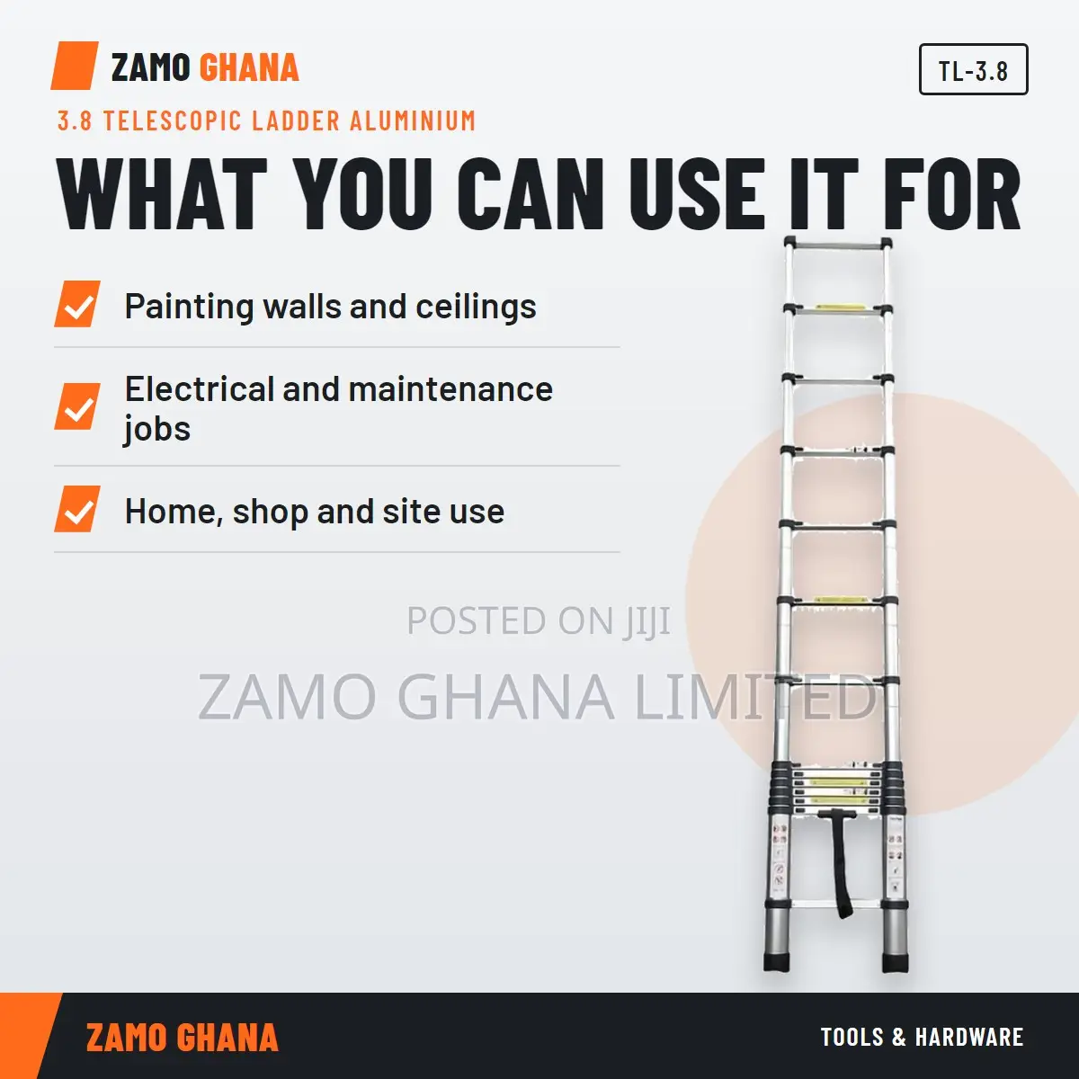 3.8 Telescopic Ladder Aluminium - TL-3.8