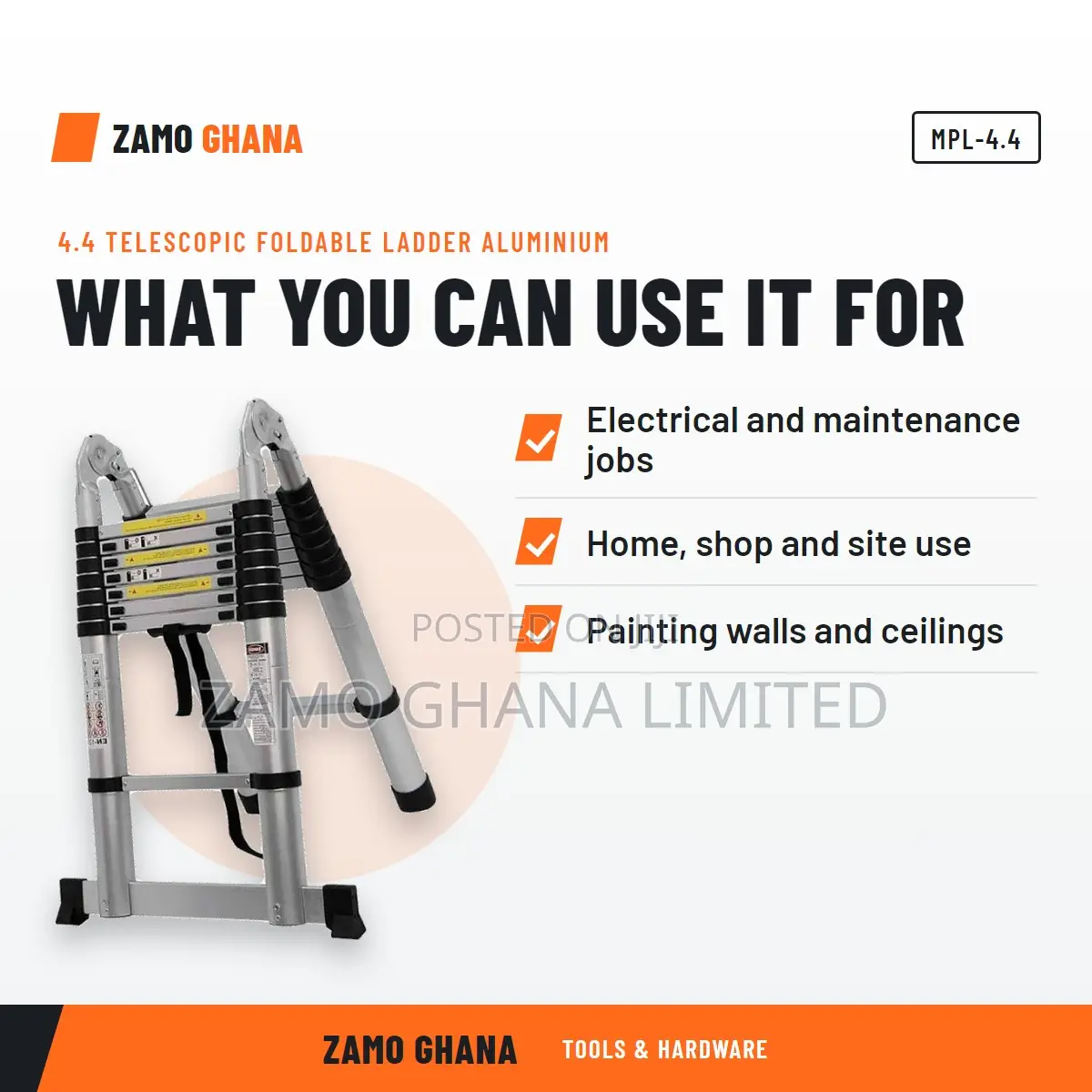 4.4 Telescopic Foldable Ladder Aluminium - MPL-4.4