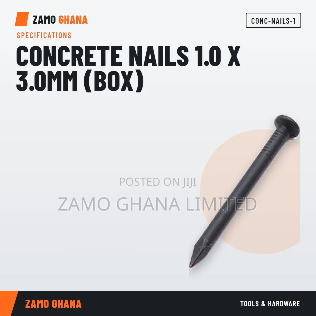 Concrete Nails 1.0 X 3.0Mm (Box) - CONC-NAILS-1