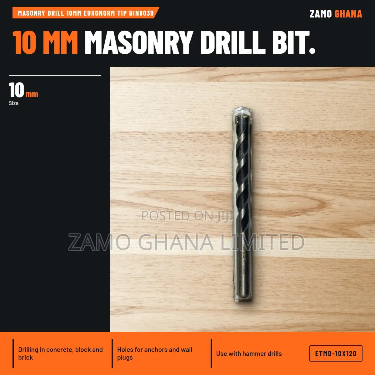 Masonry Drill 10Mm Euronorm Tip Din8039 - ETMD-10X120