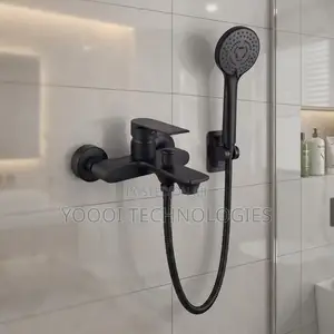 Modern Matte Black 2in 1 Shower Set