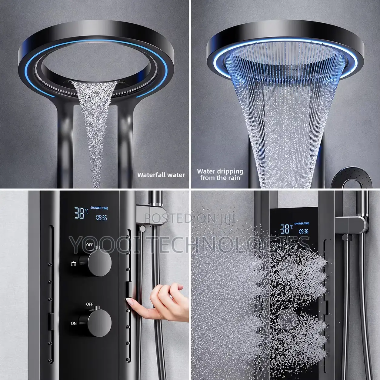 Digital Thermostatic Rain Round Panel Shower