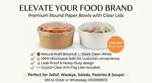 Eco-Friendly Kraft Food Bowl With Clear Lid