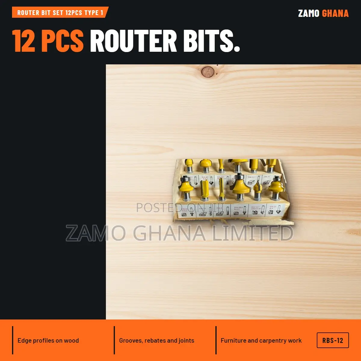 Router Bit Set 12Pcs Type 1 - RBS-12
