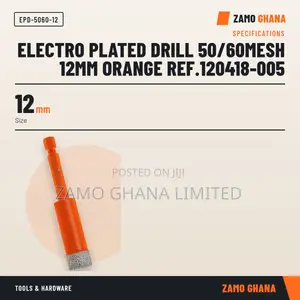 Electro Plated Drill 50/60Mesh 12Mm Orange Ref.120418-00 - EPD-5060-12
